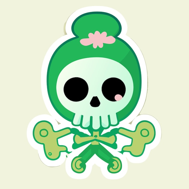 Stoner skull hand drawn cartoon sticker icon concept isolated illustration