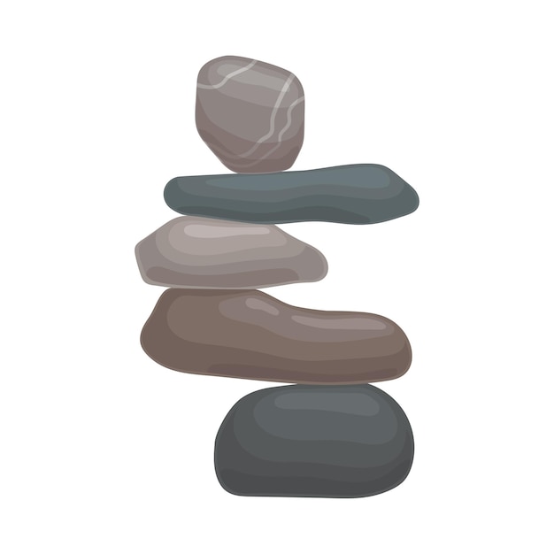 Vector stones balance on each other vector illustration on white background