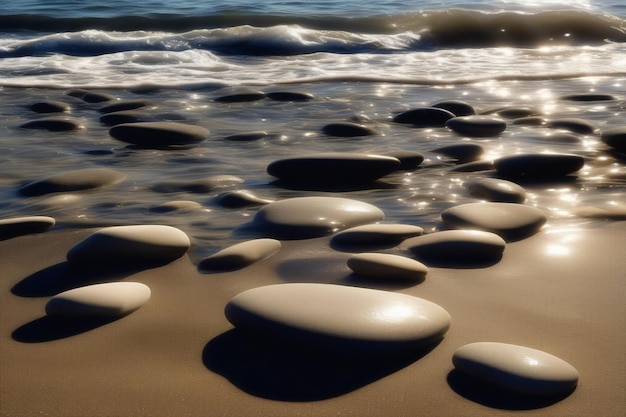 Vector stones on beach