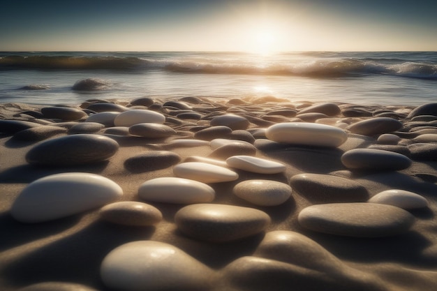 Vector stones on beach