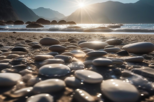 Vector stones on beach