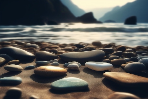 Vector stones on beach