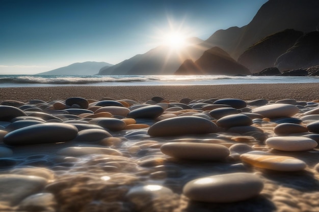 Vector stones on beach