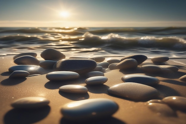 Vector stones on beach