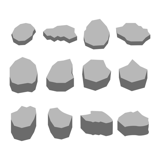 Stones icons set