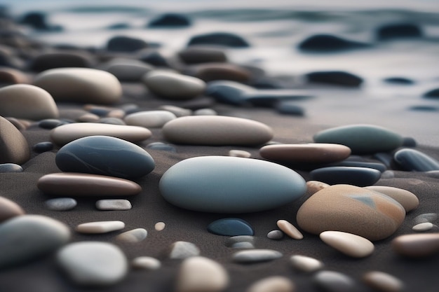 벡터 해변에 있는 돌들
