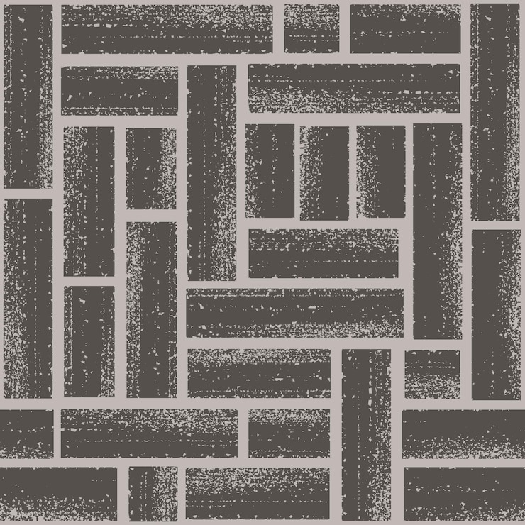Vector stones pattern with black ink brush strokes grunge textured lines seamless vector background