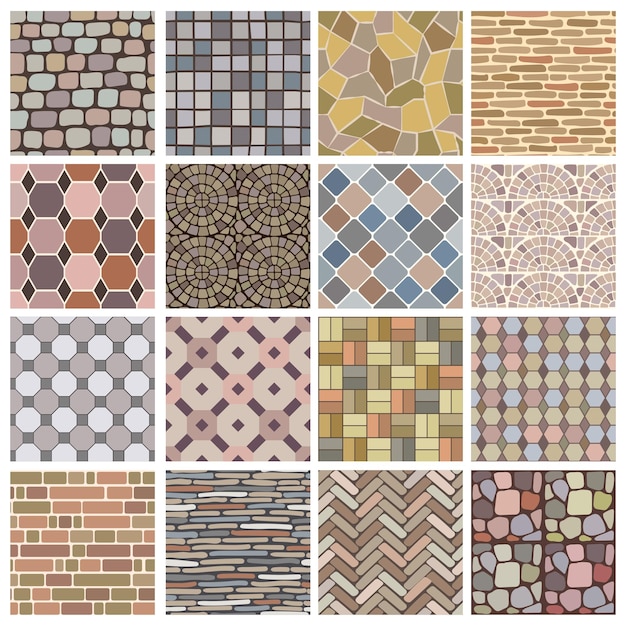 stones pavement garden patio paving textures recent vector seamless background of road and wall surfaces