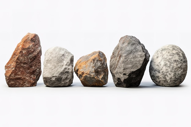 Stones and soft shadow on a white background