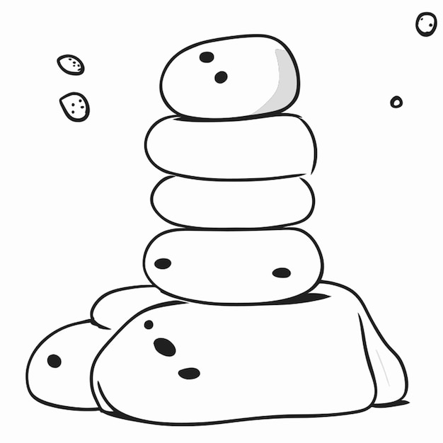 Vector stones vector illustration doodle line art