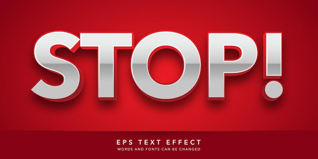 stop 3d editable text effect