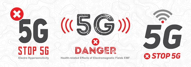 Stop 5G-netwerken Elektro-overgevoeligheidsconcept