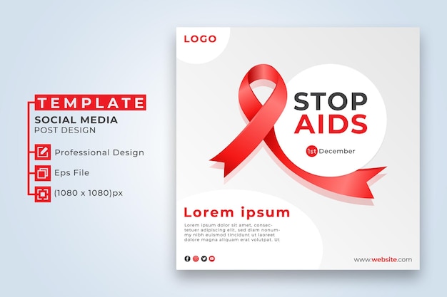 Stop aids post design for social media