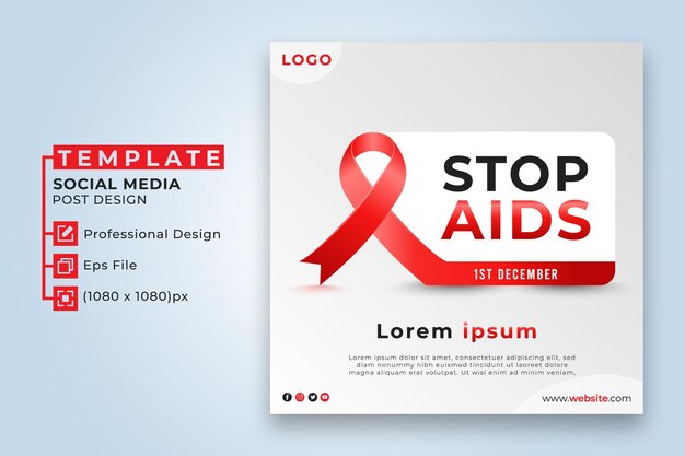 Stop aids-postontwerp voor sociale media