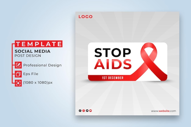 Stop aids-postontwerp voor sociale media