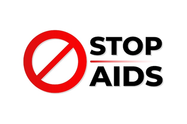 Stop aids vector for illustration