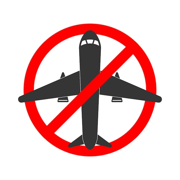 Stop airplane sign sign of prohibition flying