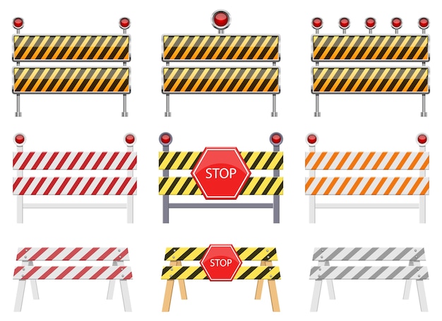 Vector stop barrier isolated on white background