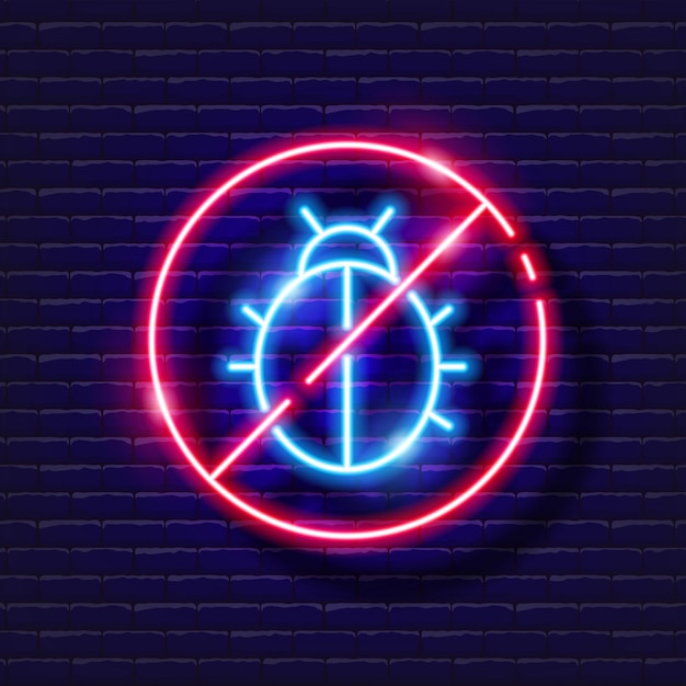 Stop Beetle pest neon sign for Gardening and agriculture concept