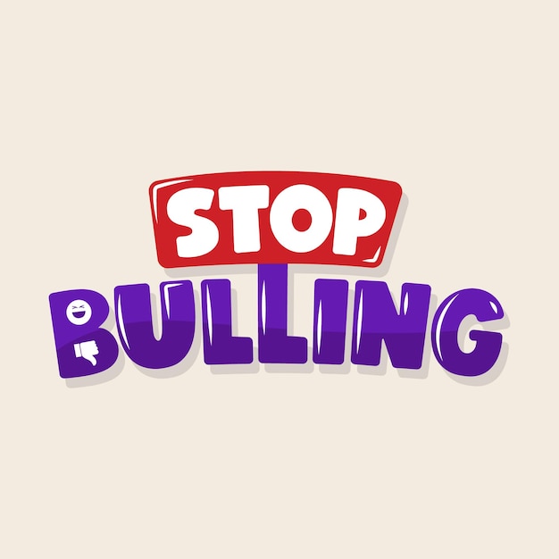 Vector stop bulling typography creative concept for cyber monday celebration social awareness poster