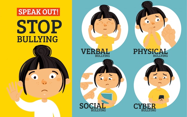 Vector stop bullying concept