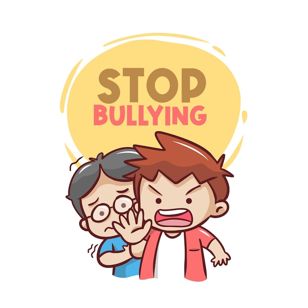 Stop Bullying Now with Illustration