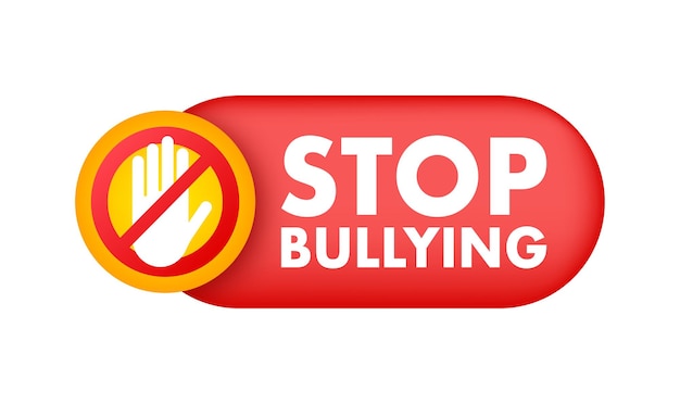 Stop Bullying Sign Cyber protection Social Problems Vector illustration