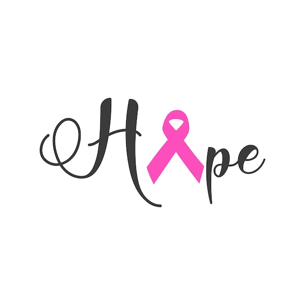 Stop cancer. fight cancer. motivation lettering. pink ribbon illustration vector