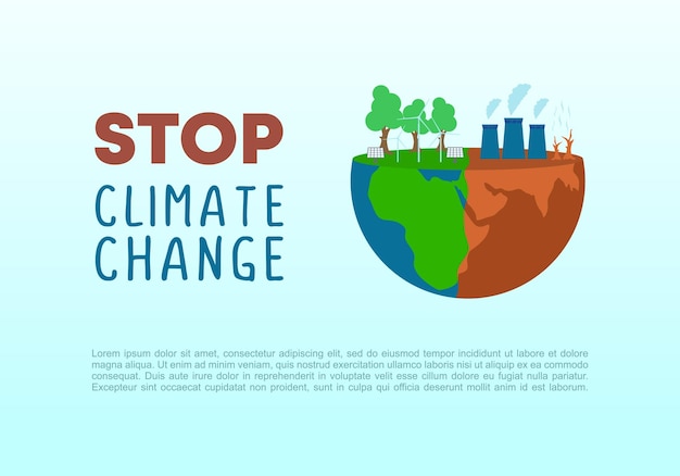 stop climate change background banner poster for nature promotion to save earth