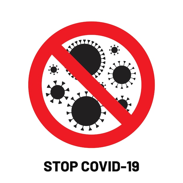 Stop coronavirus attenzione segno vettoriale covid19