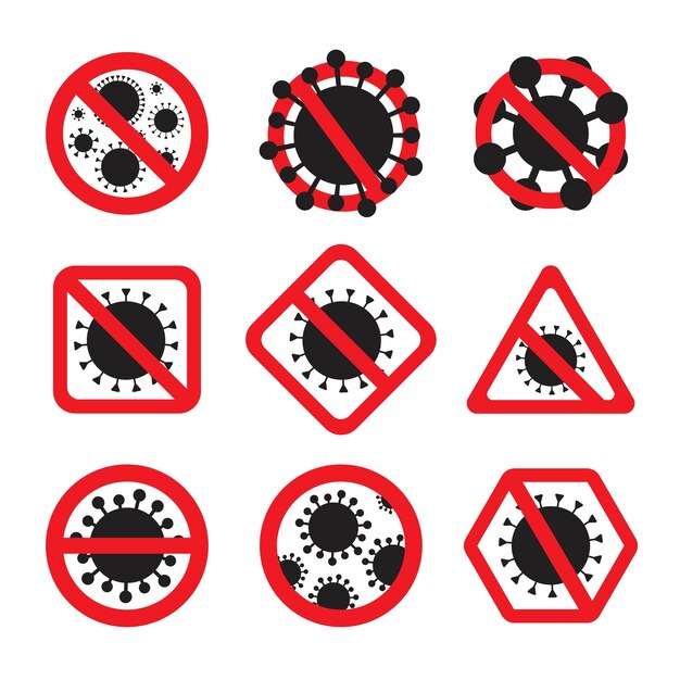 Stop coronavirus caution covid19 vector sign