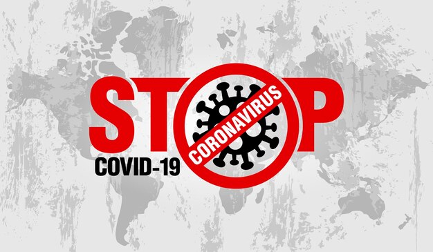 Остановить пандемическое распространение коронавируса covid19 в мире векторная иллюстрация