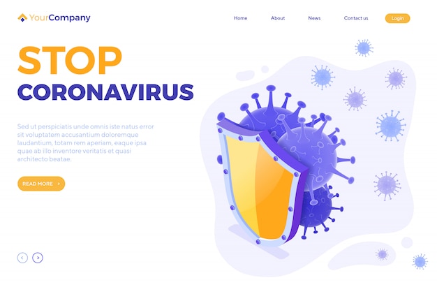 Ferma la pagina di destinazione di coronavirus