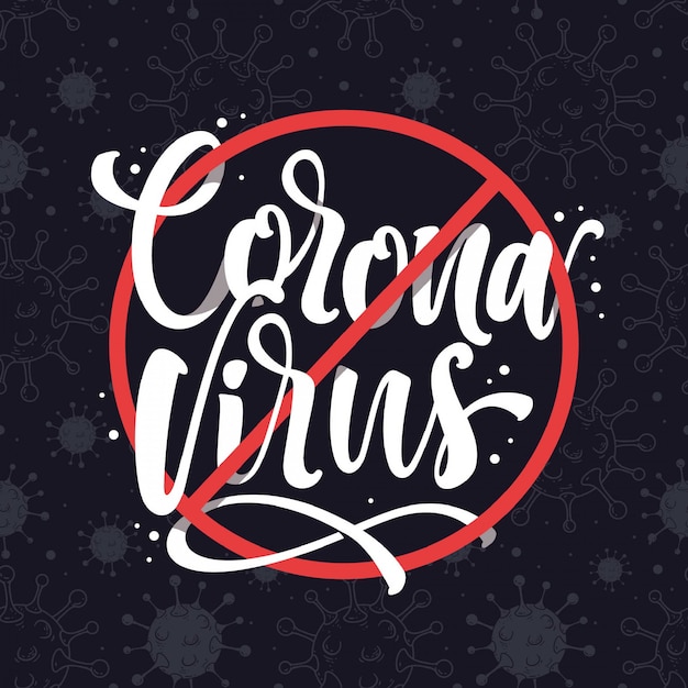 Vector stop coronavirus lettering