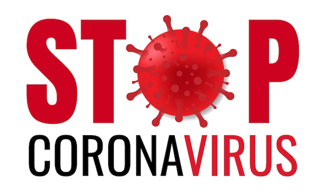 Stop coronavirus poster con testo