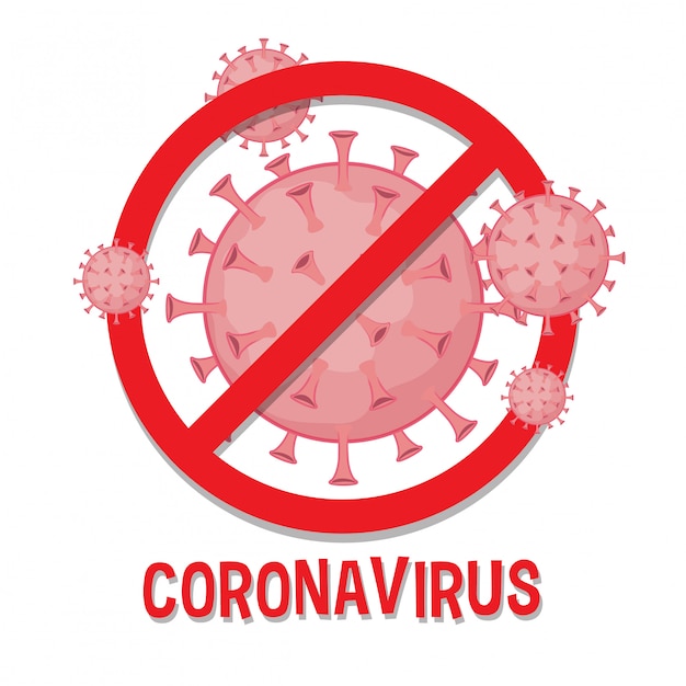 Stop coronavirus prohitbit teken cartoon stijl