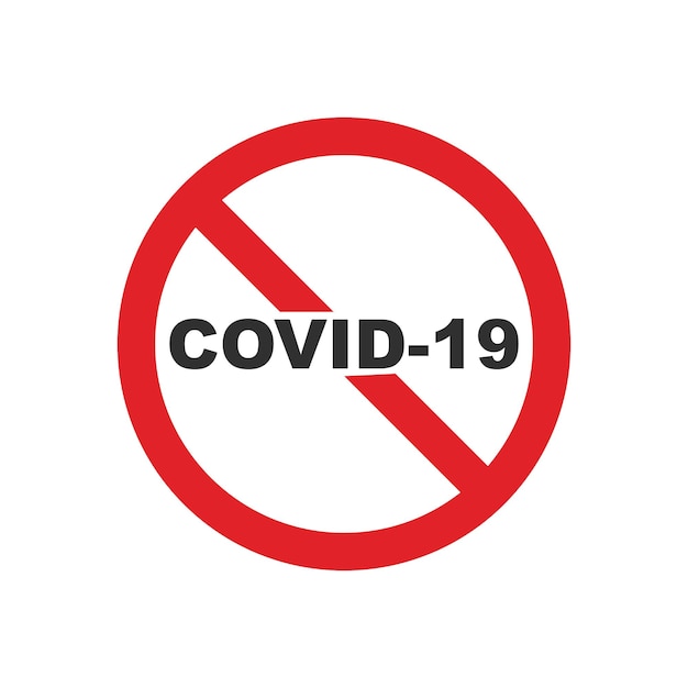 Stop coronavirus rood teken Geen covid19 teken pictogram geïsoleerd op een witte achtergrond Vectorillustratie