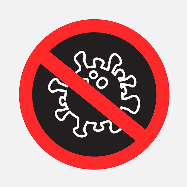 Vettore fermare l'adesivo scuro del segno del coronavirus