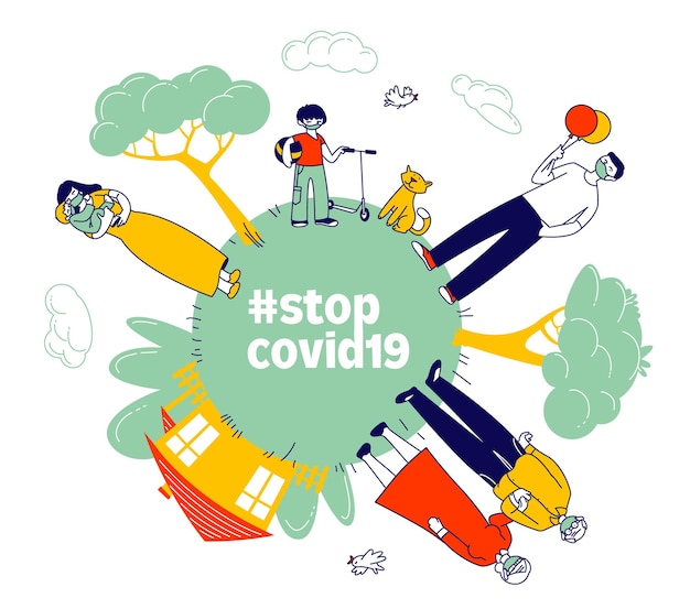 Stop coronavirus, stay at home concept.