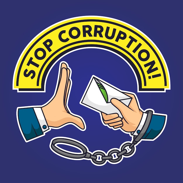 Stop corruption hand sign