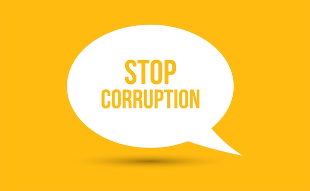 stop corruption speech bubble vector illustration Communication speech bubble with stop corruption