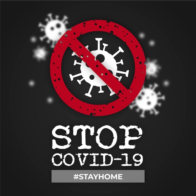 Vettore stop covid-19 resta a casa