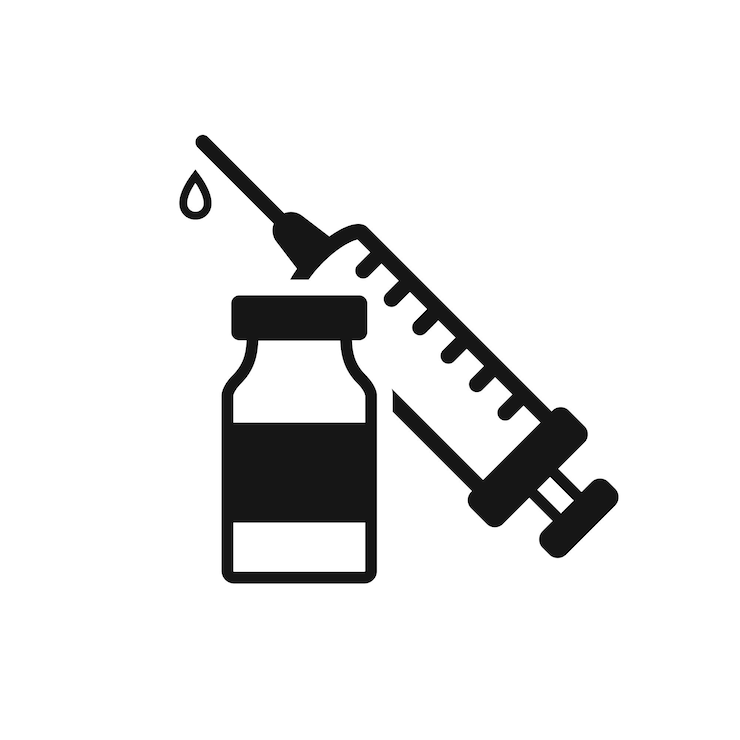Вектор прекратите вакцинацию от covid-19. значок вакцины