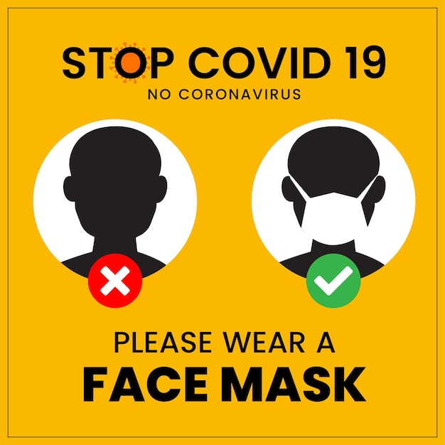 Vector stop covid 19 warning sign