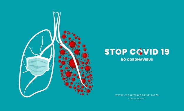 Stop COVID19 Lung wearing mask