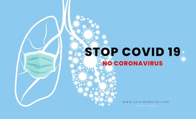 Stop COVID19 Lung wearing mask