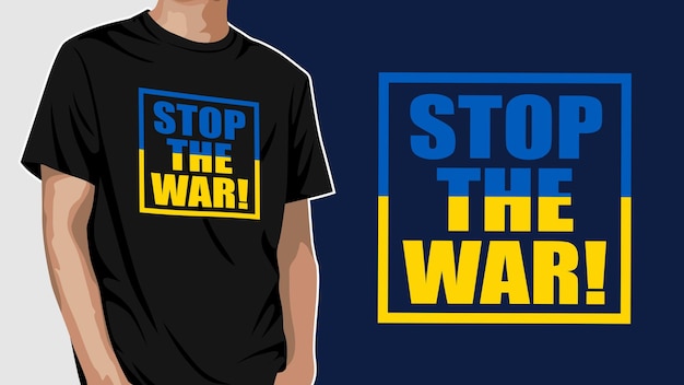 Vector stop de oorlog oekraïne grafische tshirt