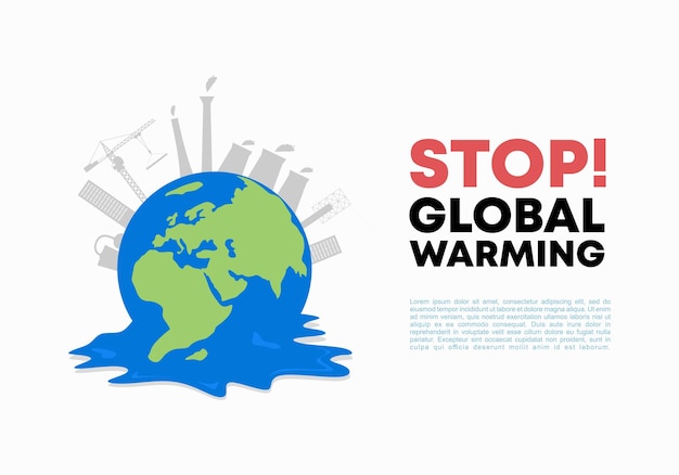 Stop de opwarming van de aarde als achtergrondbanner voor groene aarde klimaatverandering