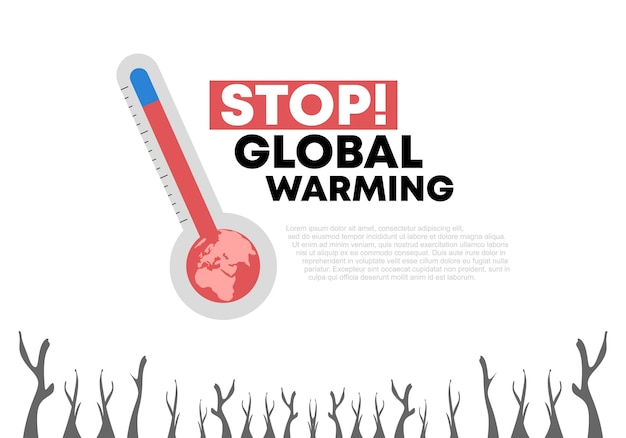 Stop de opwarming van de aarde als achtergrondbanner voor groene aarde klimaatverandering