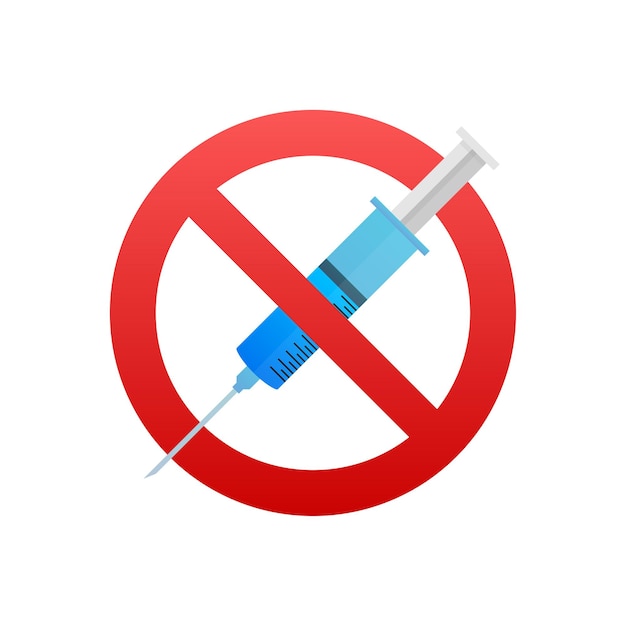 Stop Drugs-teken Geen spuit Verbod op vaccinatie Verbod op injectie Vector stock illustratie